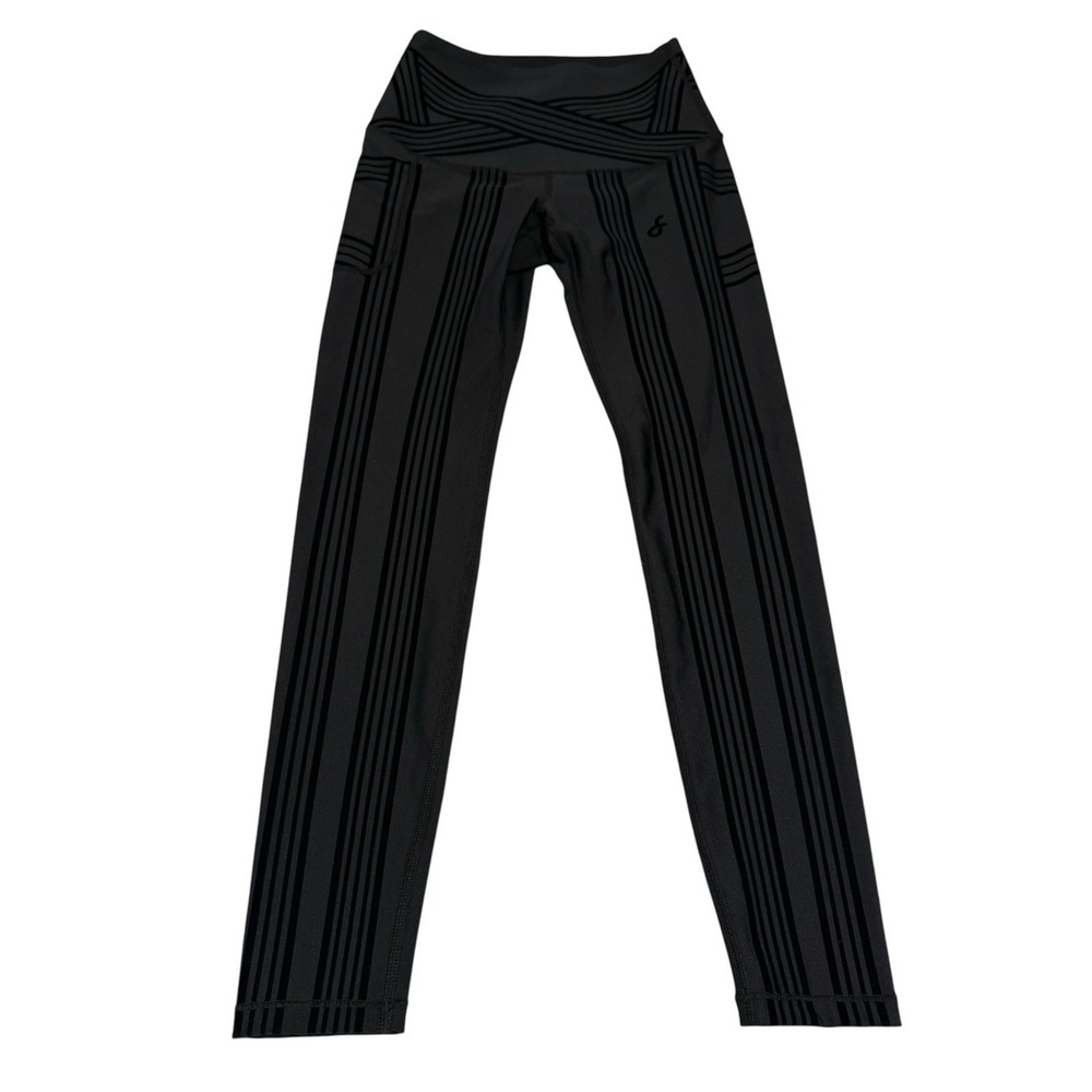 Fanka PowerBand Resistance 7/8 Leggings Women’s  XS Black Reversible Pockets ECU